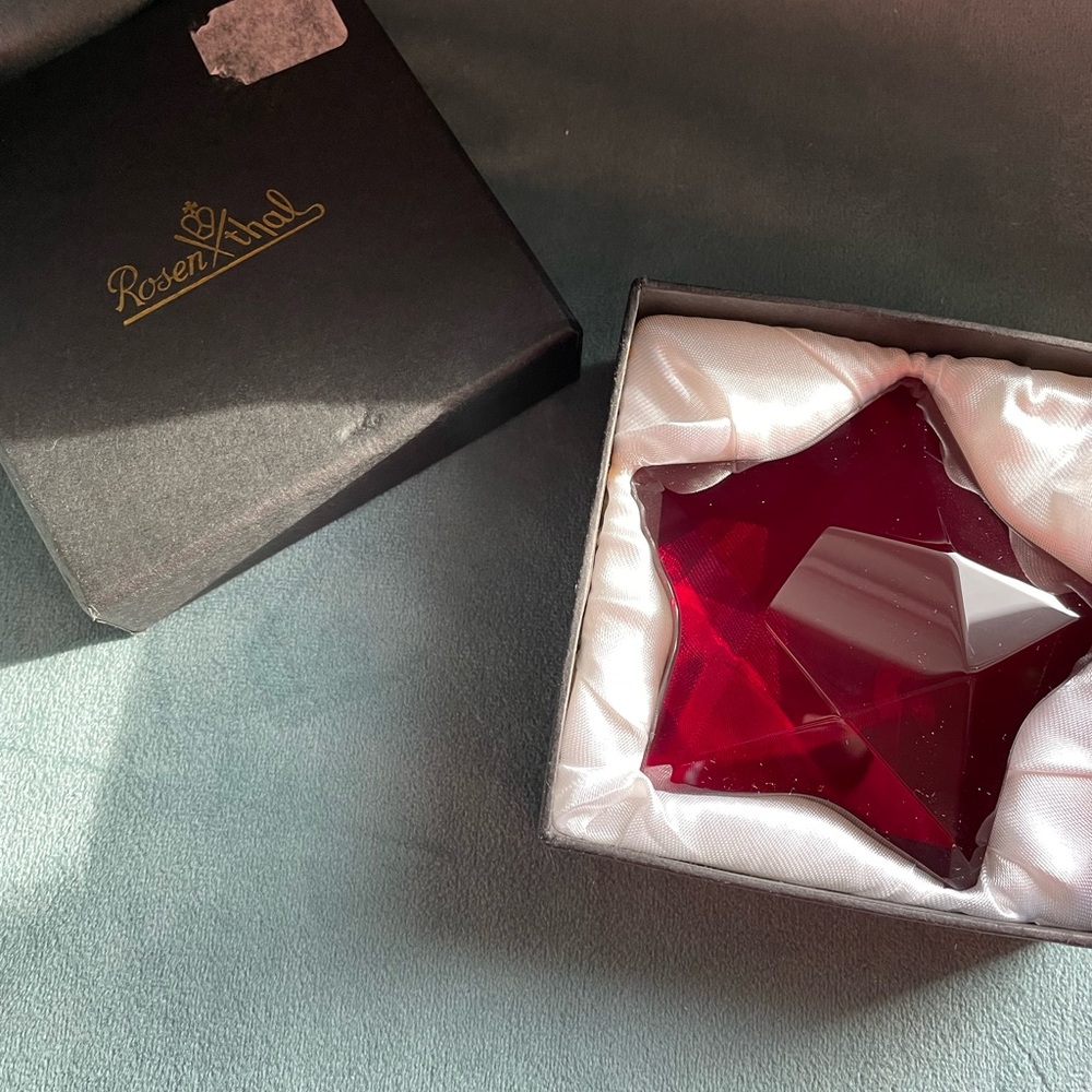 Rosenthal Red Ruby Crystal Star Paperweight